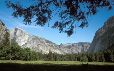 half dome day panorama