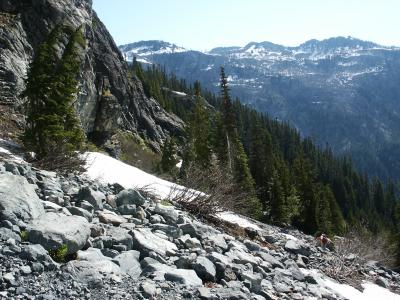 back along path toward slide alder